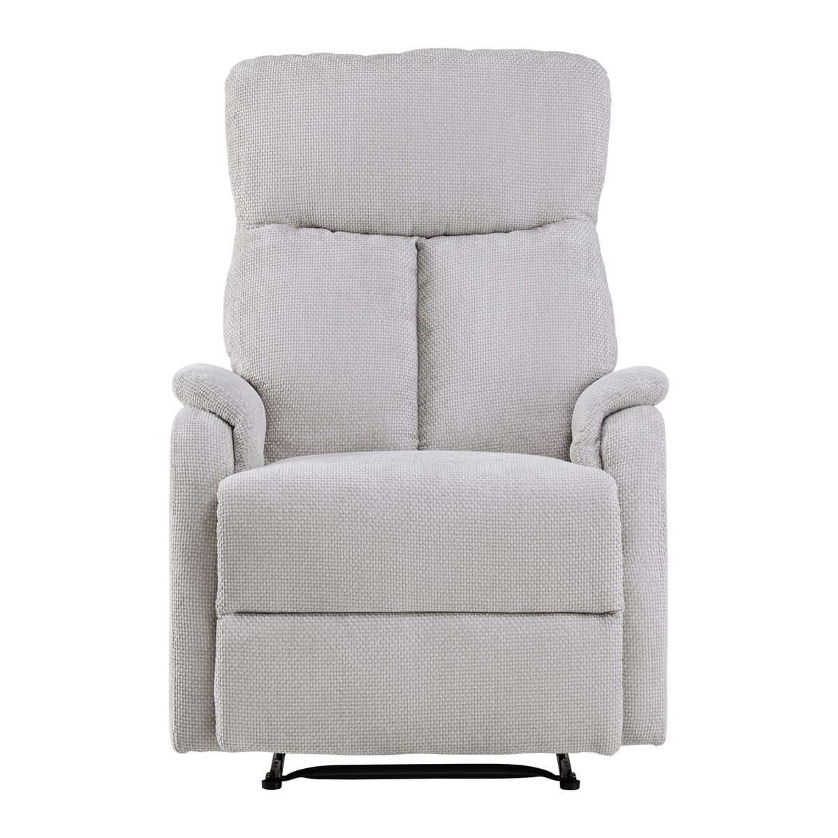 Relaxační křeslo JOHNSY, sv.šedá - černá/světle šedá, Moderní, kov/textil (75/106/91cm) - Mömax