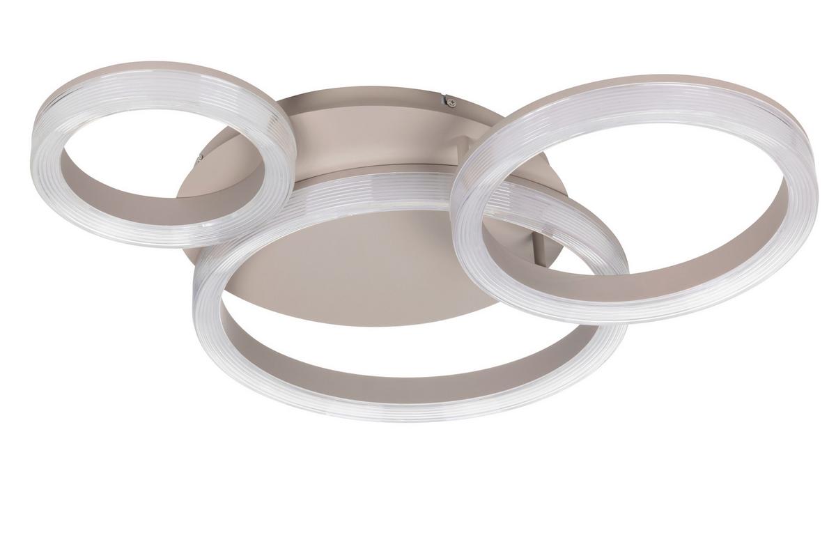 LED-DECKENLEUCHTE 40W, 220-240V - Sandfarben/Transparent, Basics, Kunststoff/Metall (72/70/12,5cm) - Luca Bessoni