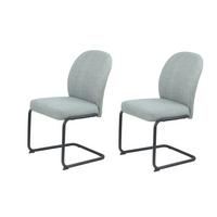 Schwingstuhl-Set Karen II S 2er-Set - Schwarz/Mintgrün, MODERN, Textil/Metall (53/90/62cm) - MID.YOU