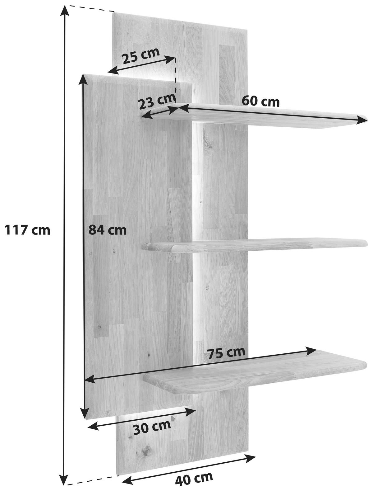 Wandboard Ravello B: 75 Cm Eichefarben - Eichefarben, Design, Holz (75/117/25cm) - Livetastic
