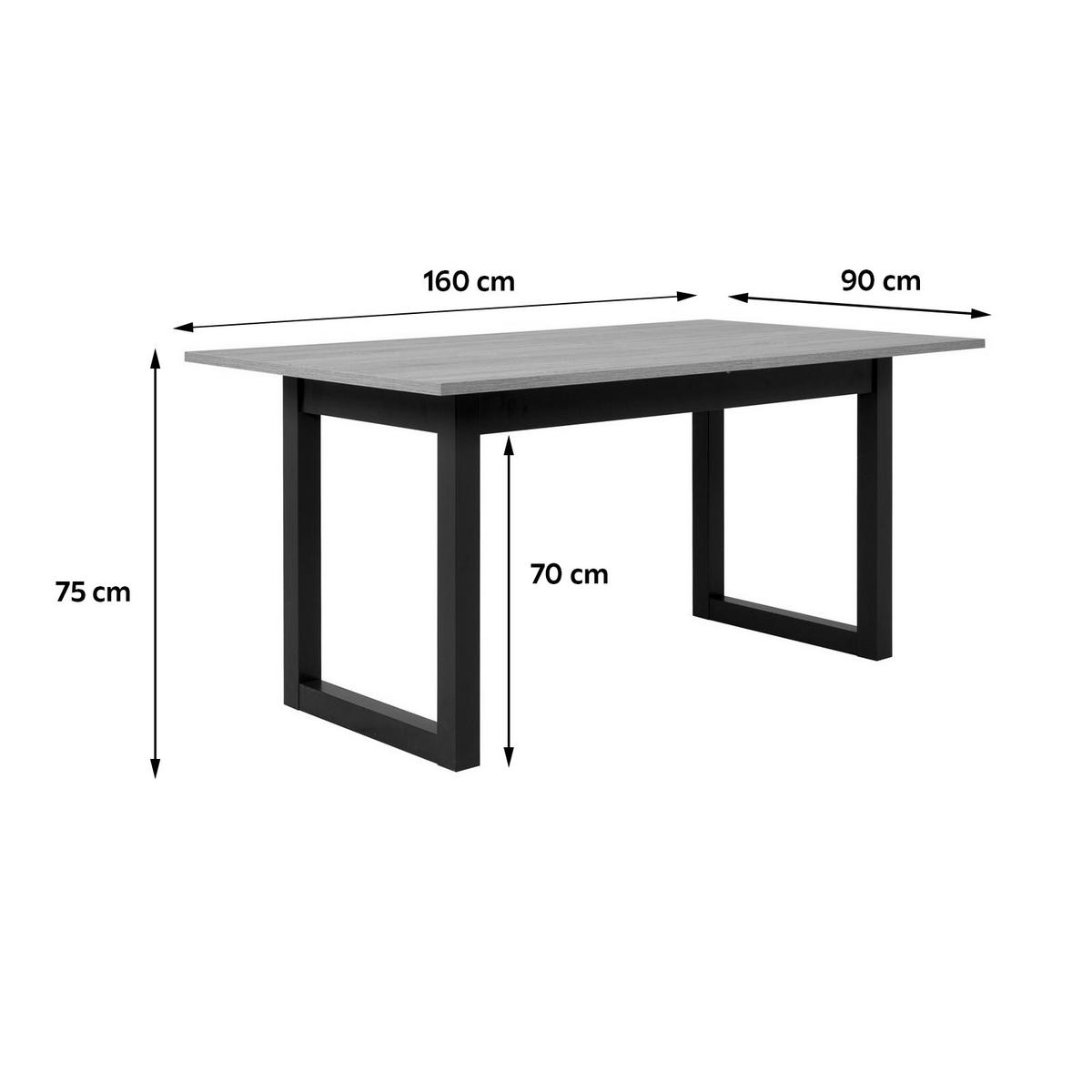 Esstisch Ausziehbar Denver 160x200x90 Cm Eiche Dekor - Anthrazit/Sonoma Eiche, Natur, Holzwerkstoff (160/90/75cm) - MID.YOU