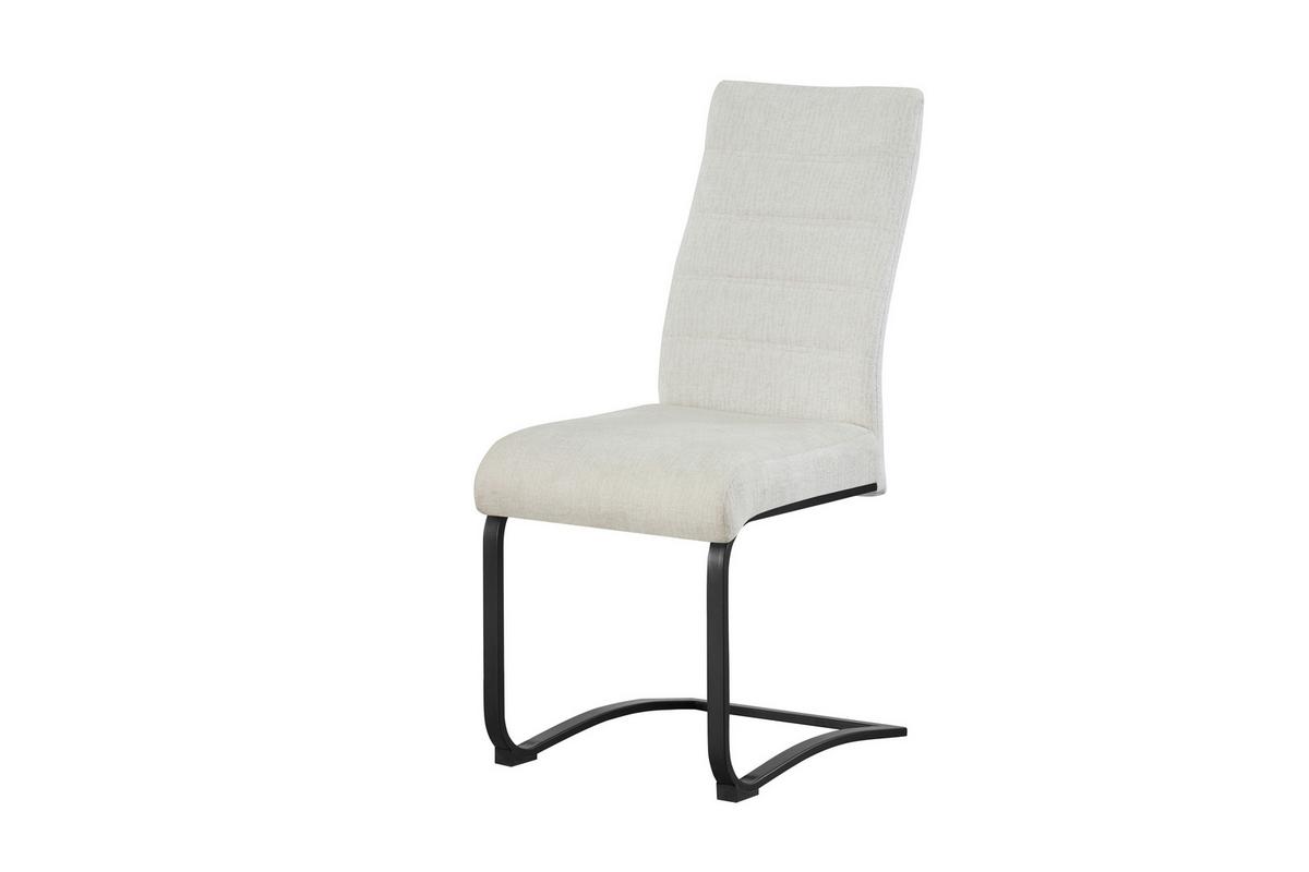 Szánkótalpas Szék Szett Leni - krémszínű/fekete, Modern, textil/fém (43/98/59cm) - MID.YOU