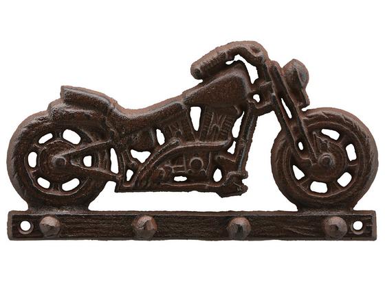 Lišta S Háčky Motorbike -sb- - hnědá, kov (20/11/4cm) - Modern Living Lišta S Háčky Motorbike -sb- - hnědá, kov (20/11/4cm) - Modern Living