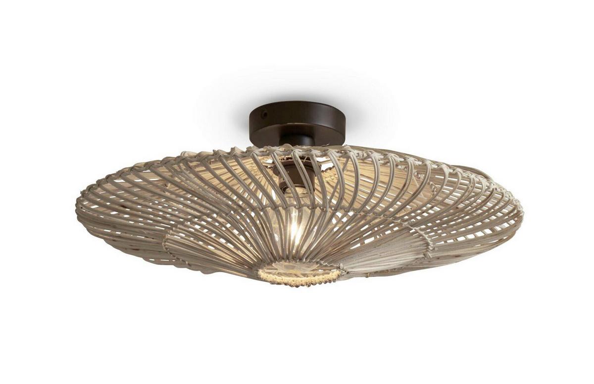 Deckenleuchte Zanzibar/C/5514/W - Weiß, Trend, Naturmaterialien (55/14cm) - Good & Mojo