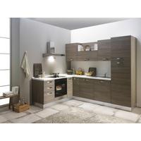 Eckküche Sofia mit Kühlschrank 195x270 cm Silbereiche Dekor - Eiche grau/Magnolie, LIFESTYLE, Holzwerkstoff/Kunststoff (195/270cm) - MID.YOU