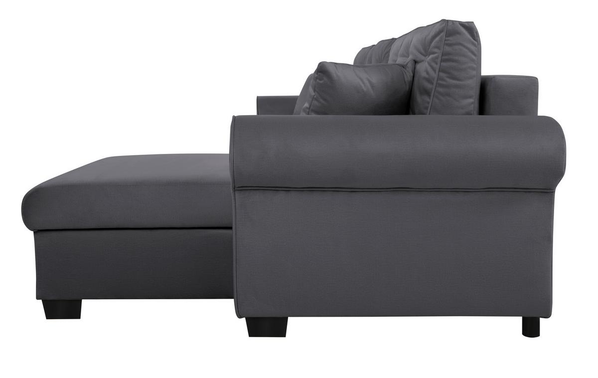 Ecksofa Arles Dunkelgrau 23. S: 266x161 Cm - Dunkelgrau/Buchefarben, Design, Textil (266/161cm) - MID.YOU