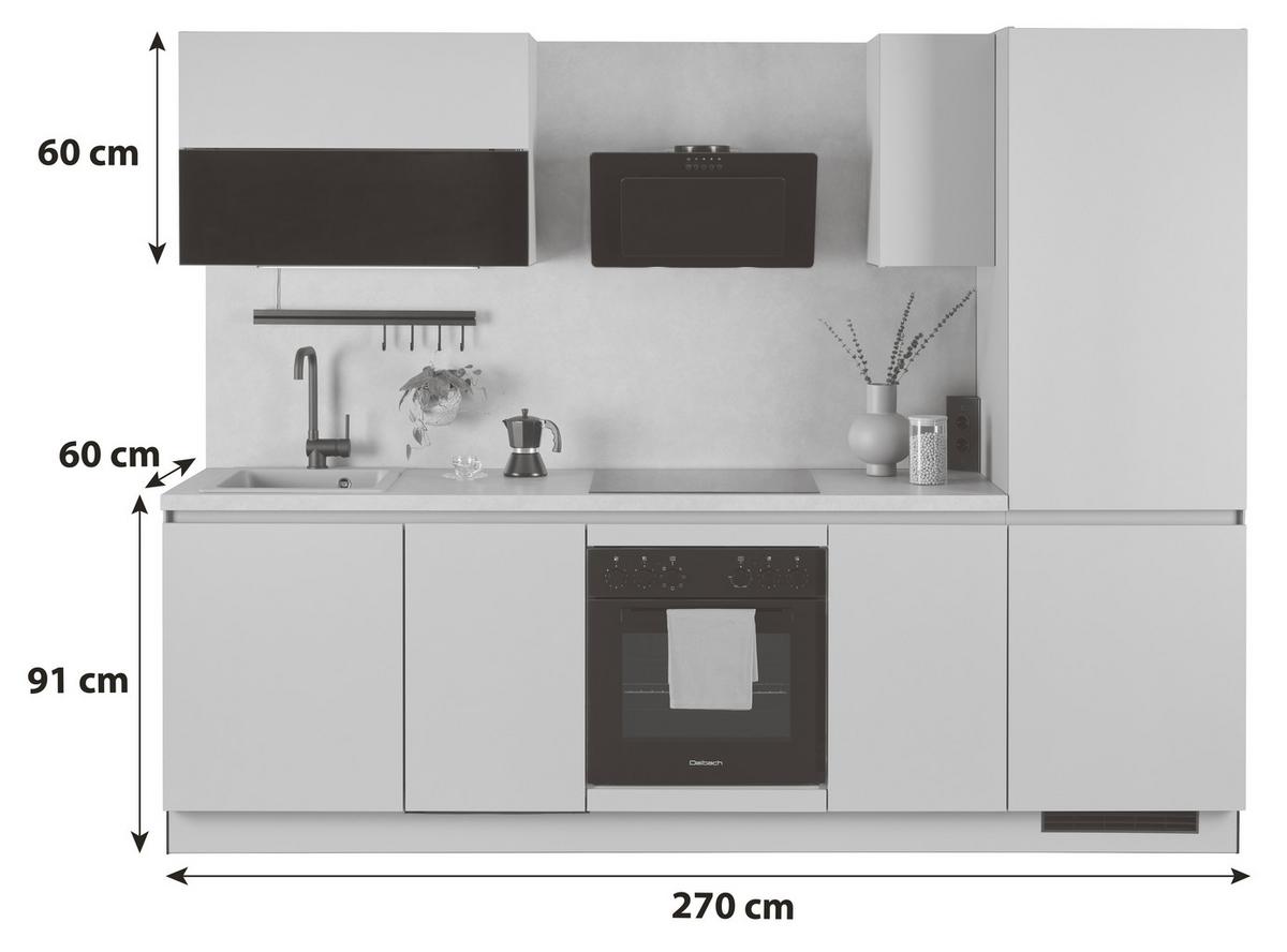 KÜCHENBLOCK WIN - Creme, MODERN, Holzwerkstoff (270cm) - Express-Kuechen