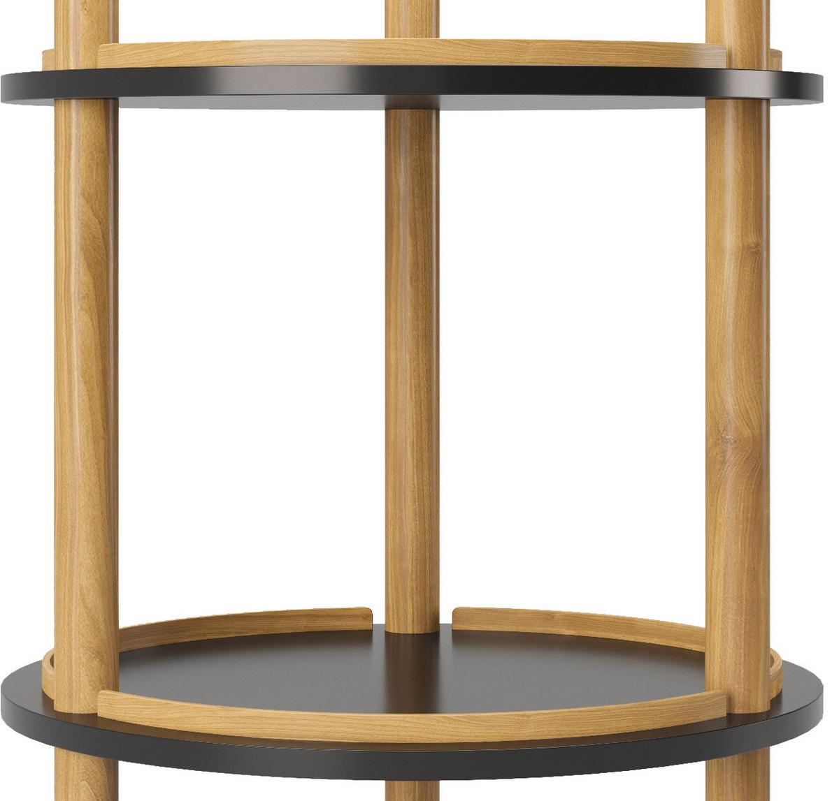 Beistelltisch Auf Rollen Mit Ablage Carly Bambus/schwarz - Nussbaumfarben/Schwarz, KONVENTIONELL, Holz/Holzwerkstoff (40/40/50cm) - Playboy