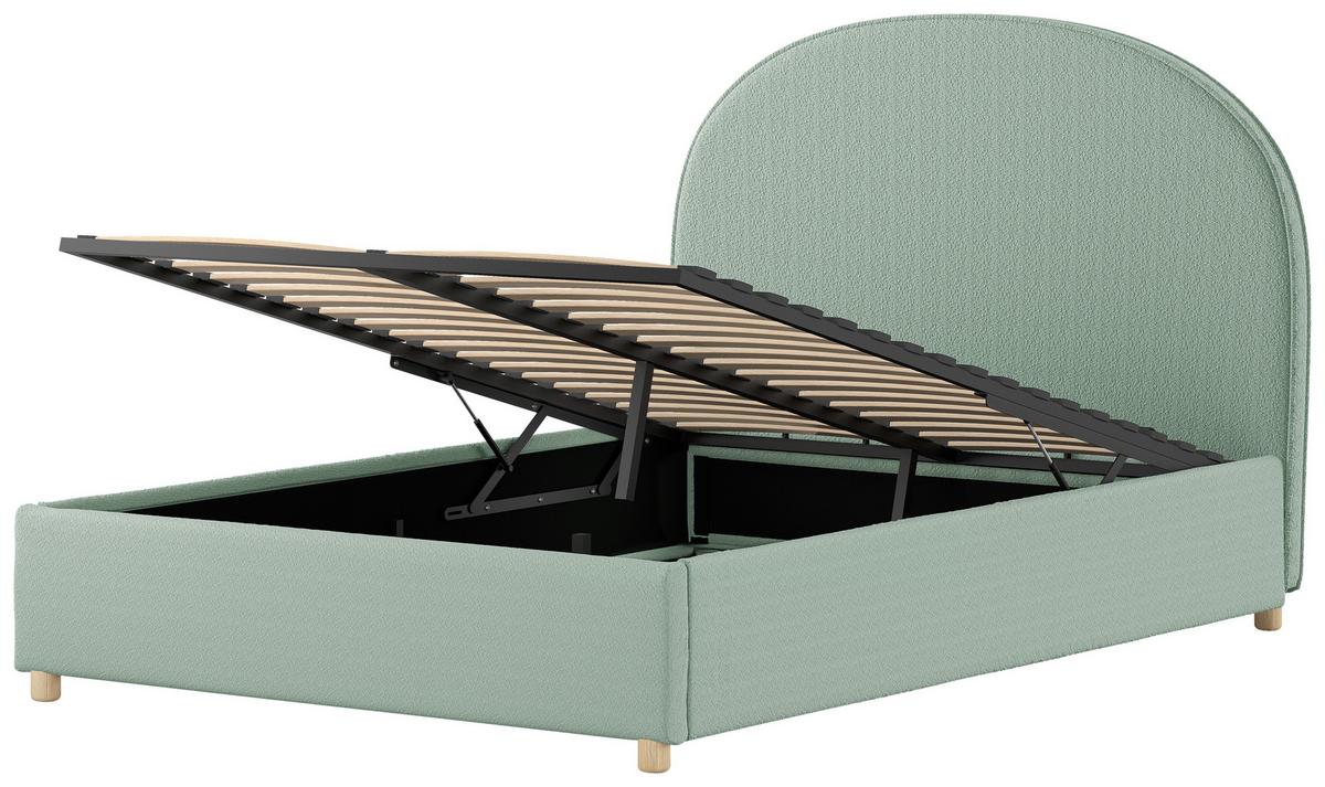 KINDER-/JUNIORBETT Moon Grün 140x200cm - Naturfarben/Grün, ROMANTIK / LANDHAUS, Holz/Textil (140/200cm) - Vipack
