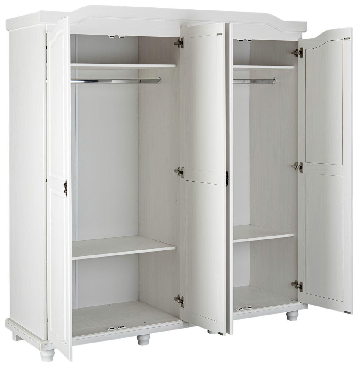 Drehtürenschrank Massiv B: 197 cm Isny, Weiß - Weiß, KONVENTIONELL, Holz (182/198/60cm) - MID.YOU