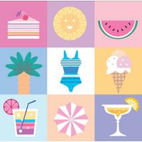 Serviette Summer - Multicolor, Design, Papier (33/33cm)