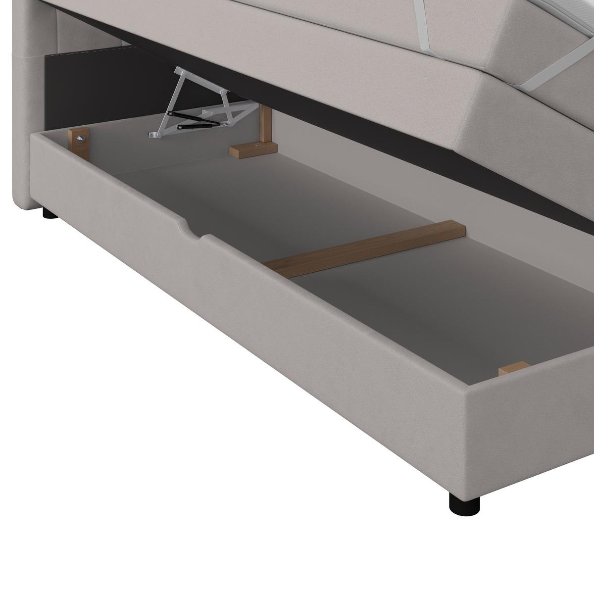 Boxspringbett Elio Silberfarben 180x200 Cm H2 - Silberfarben/Schwarz, ROMANTIK / LANDHAUS, Textil (184/121/212cm) - James Wood