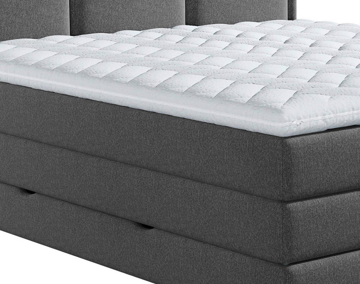 Boxspringbett mit Topper 180x200 cm Swing K - Anthrazit, Design, Textil (180/200cm) - MID.YOU