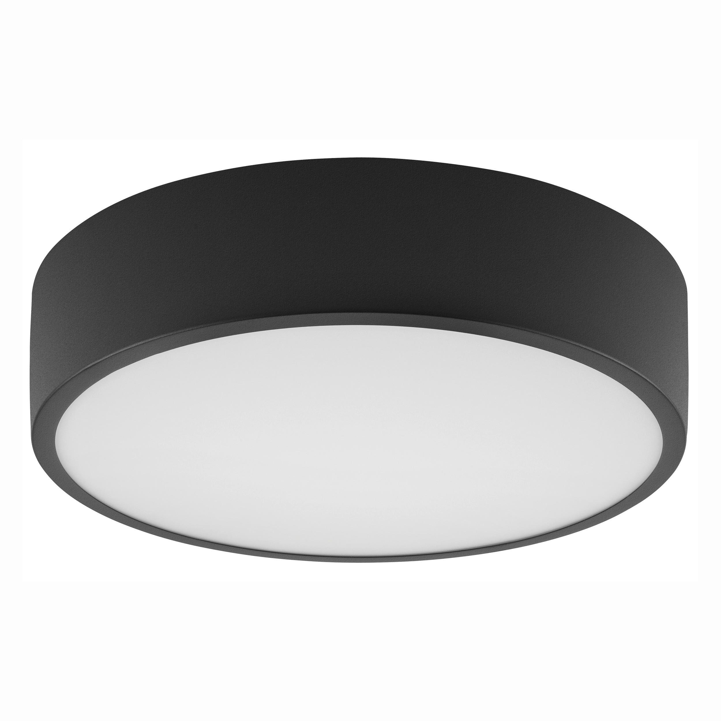 Deckenleuchte Dante Schwarz Hochglanz D:36cm - Schwarz Hochglanz, KONVENTIONELL, Glas/Metall (36/8cm)