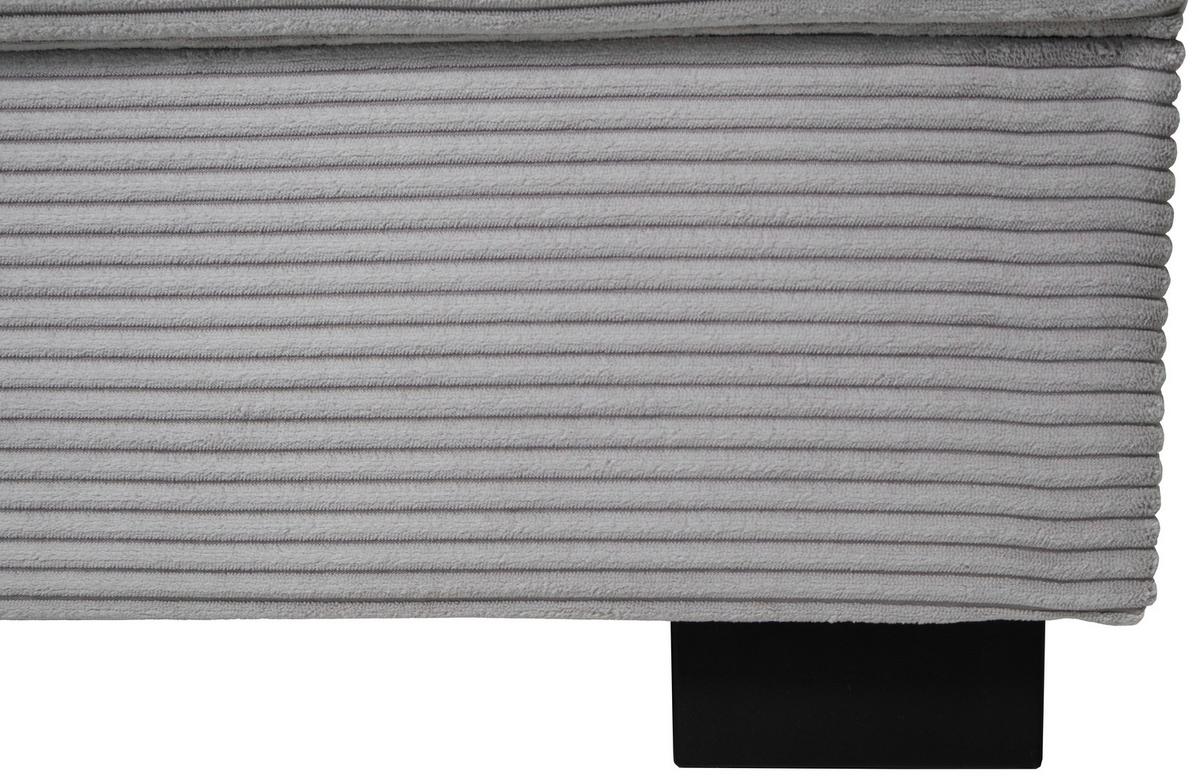 Souprava U MALTE, pravá, světle šedý manšestr - černá/světle šedá, Moderní, textil/plast (155/305/178cm) - Based