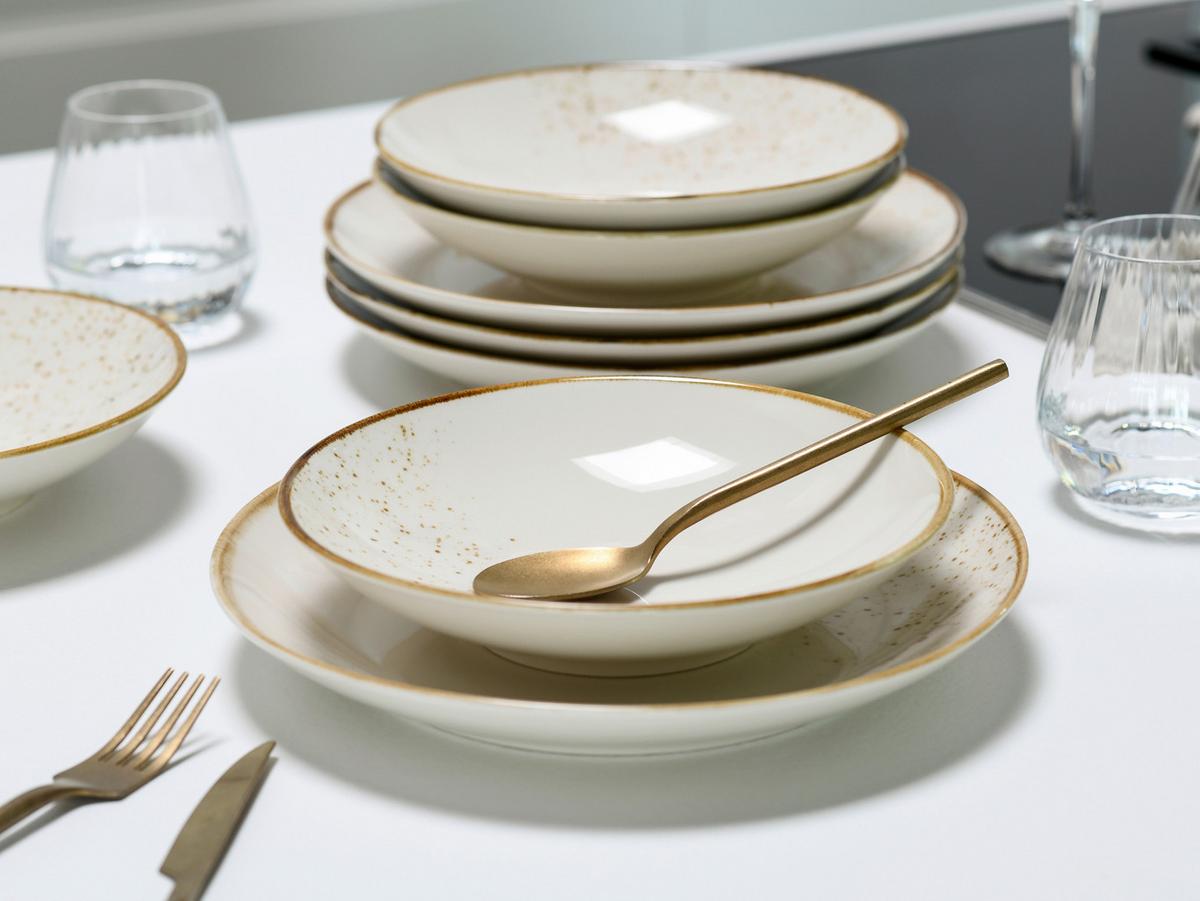 Tafelservice 8--Teilig. Steinzeug, creme - Creme, Basics, Keramik - Creatable