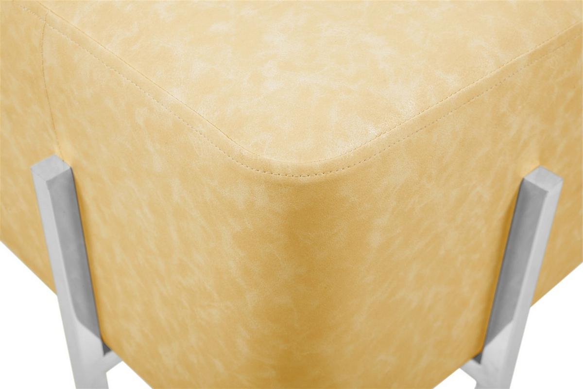 Hocker Lizia, Gelb B: 42 cm - Gelb/Silberfarben, Design, Textil (42/43/42cm) - Kayoom