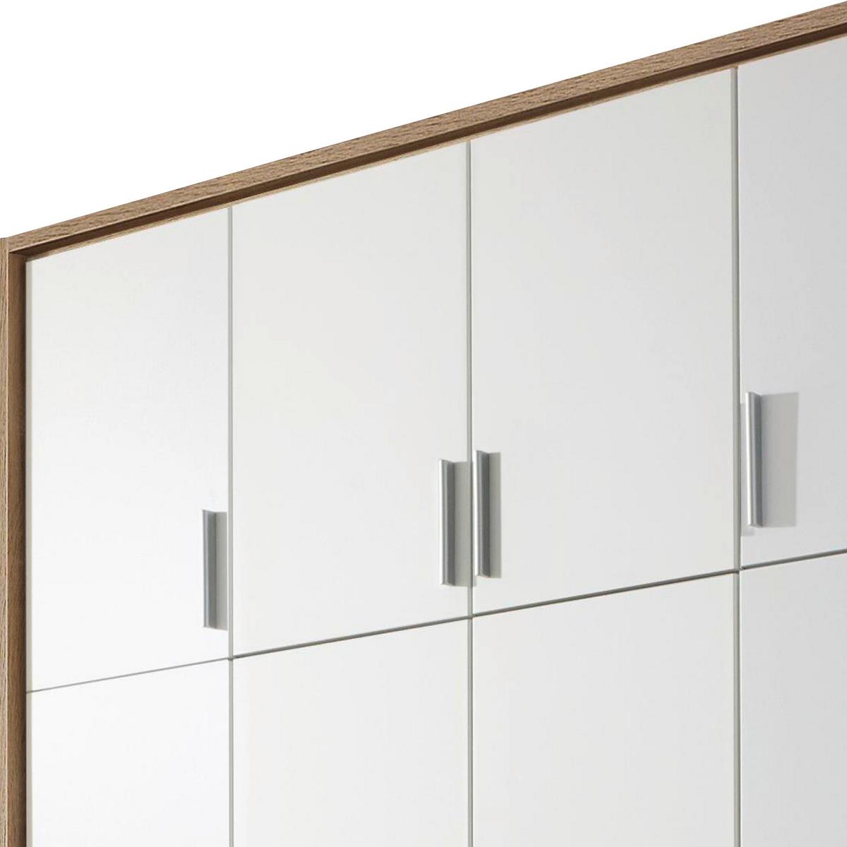 Drehtürenschrank mit Laden 185cm Hildesheim, Weiß/Eiche - Weiß/Sonoma Eiche, Design, Holzwerkstoff (185/231/56cm) - Rauch Möbel