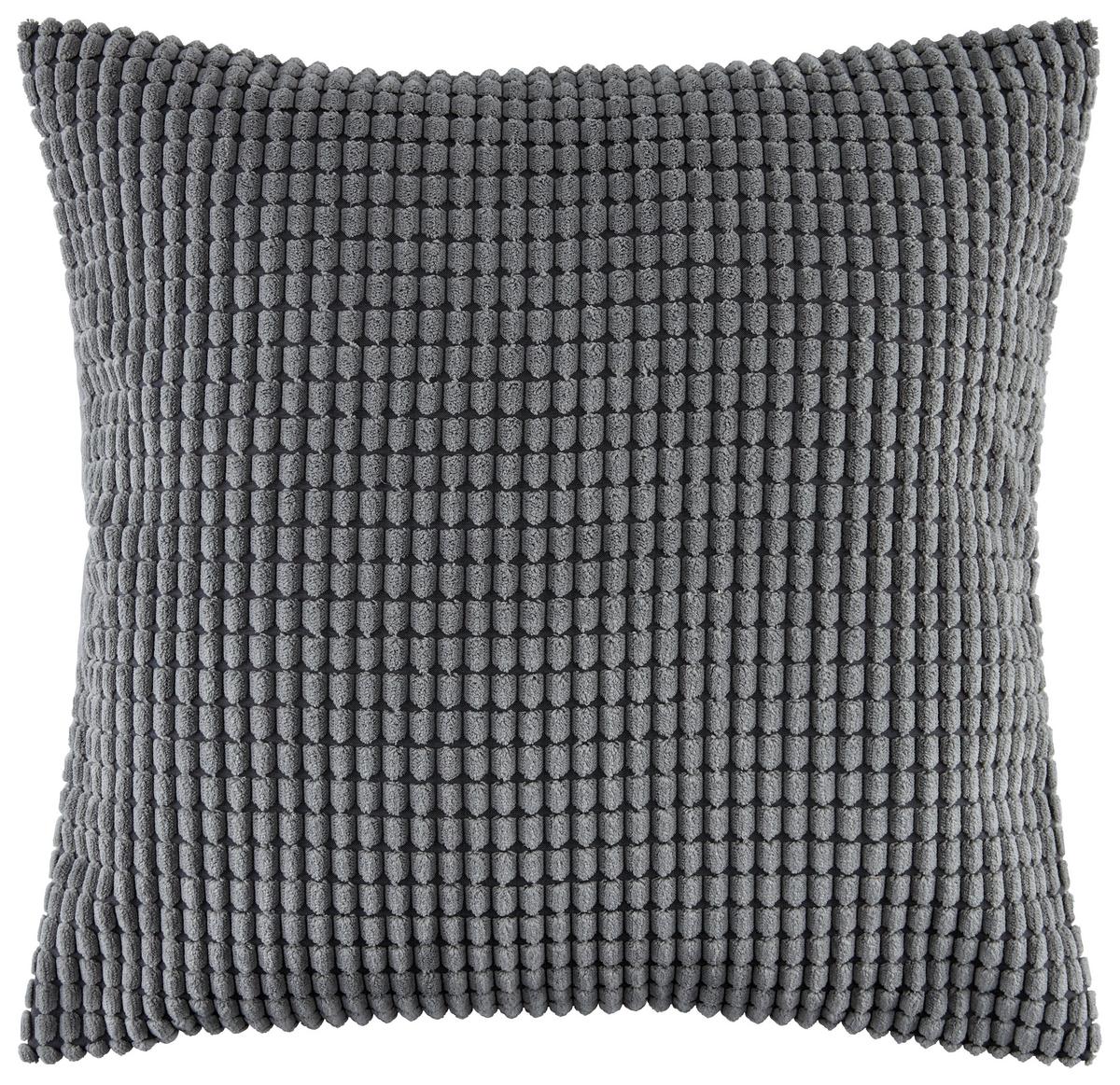 Zierkissen Halina 45x45 cm Fleece Anthrazit mit Zipp - Anthrazit, MODERN, Textil (45/45cm) - Luca Bessoni