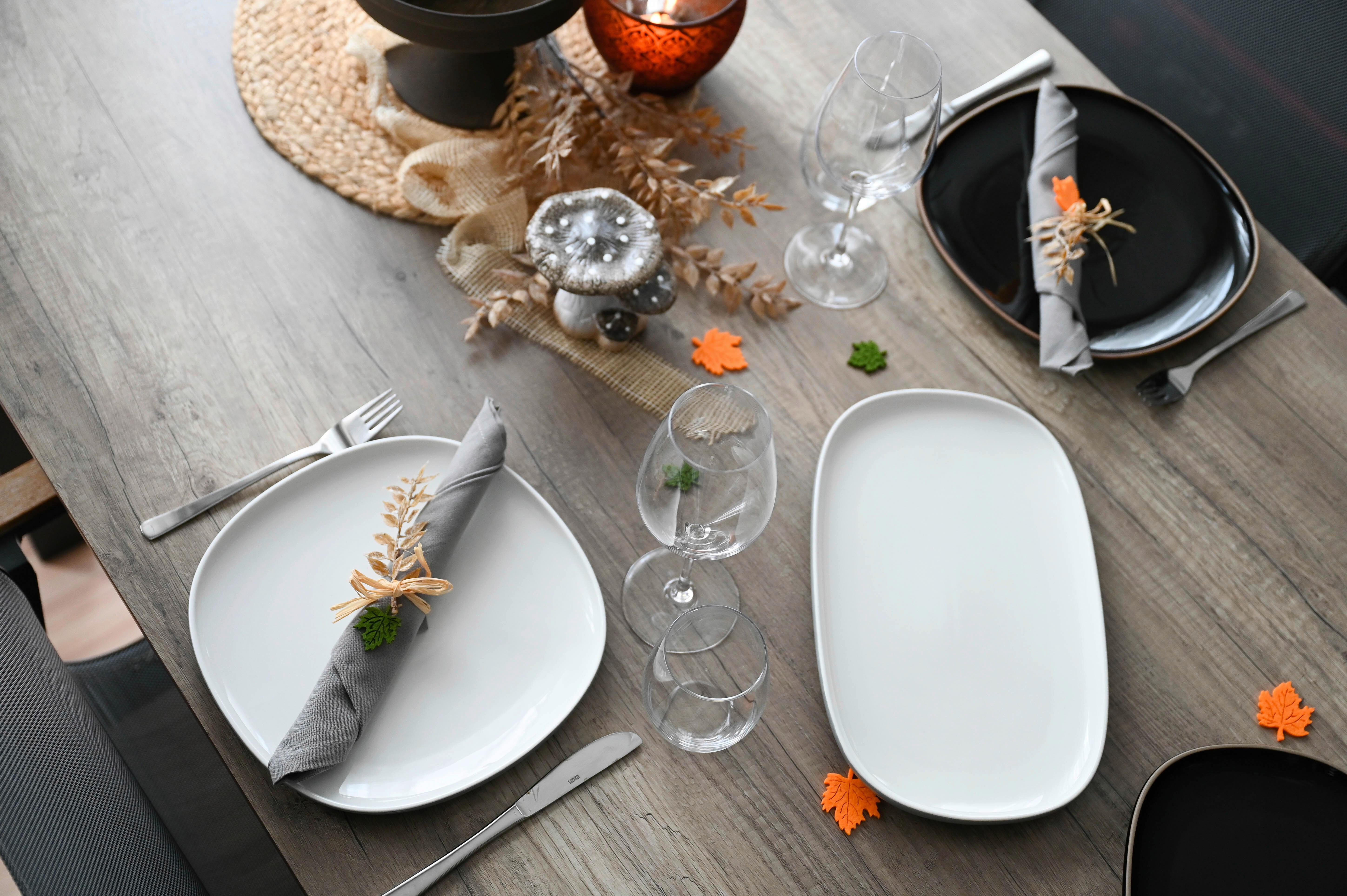 Servierplatte Isora Keramik Oval 3--Teilig. Grau Weiß - Weiß/Grau, Basics, Keramik - Mäser