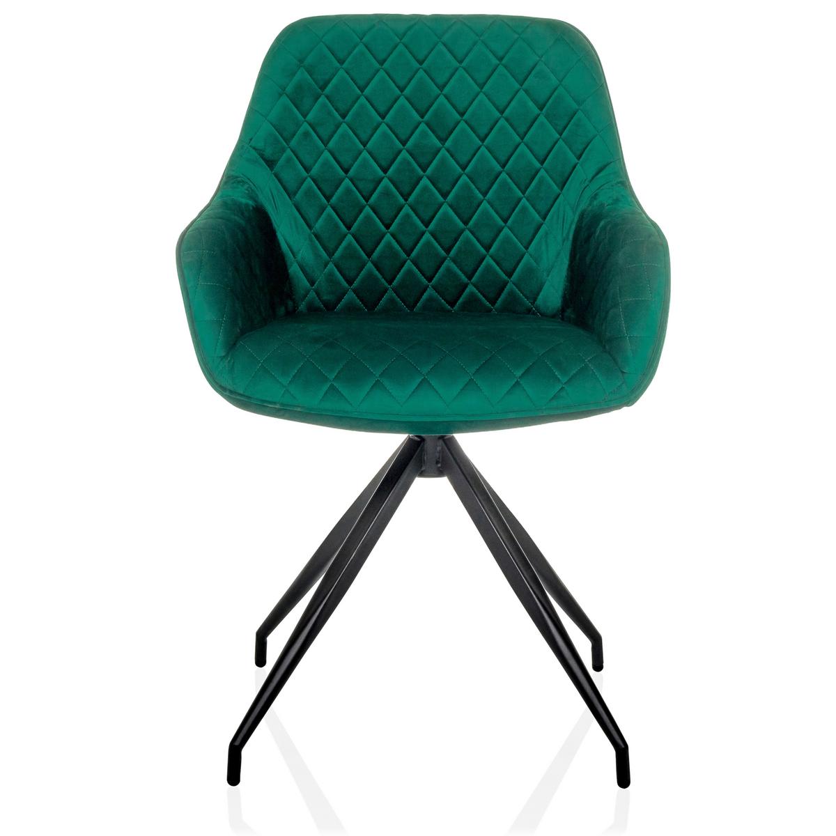 Armlehnstuhl Elverum Grün B: 58 Cm - Schwarz/Grün, MODERN, Textil/Metall (58/87/57cm) - MID.YOU