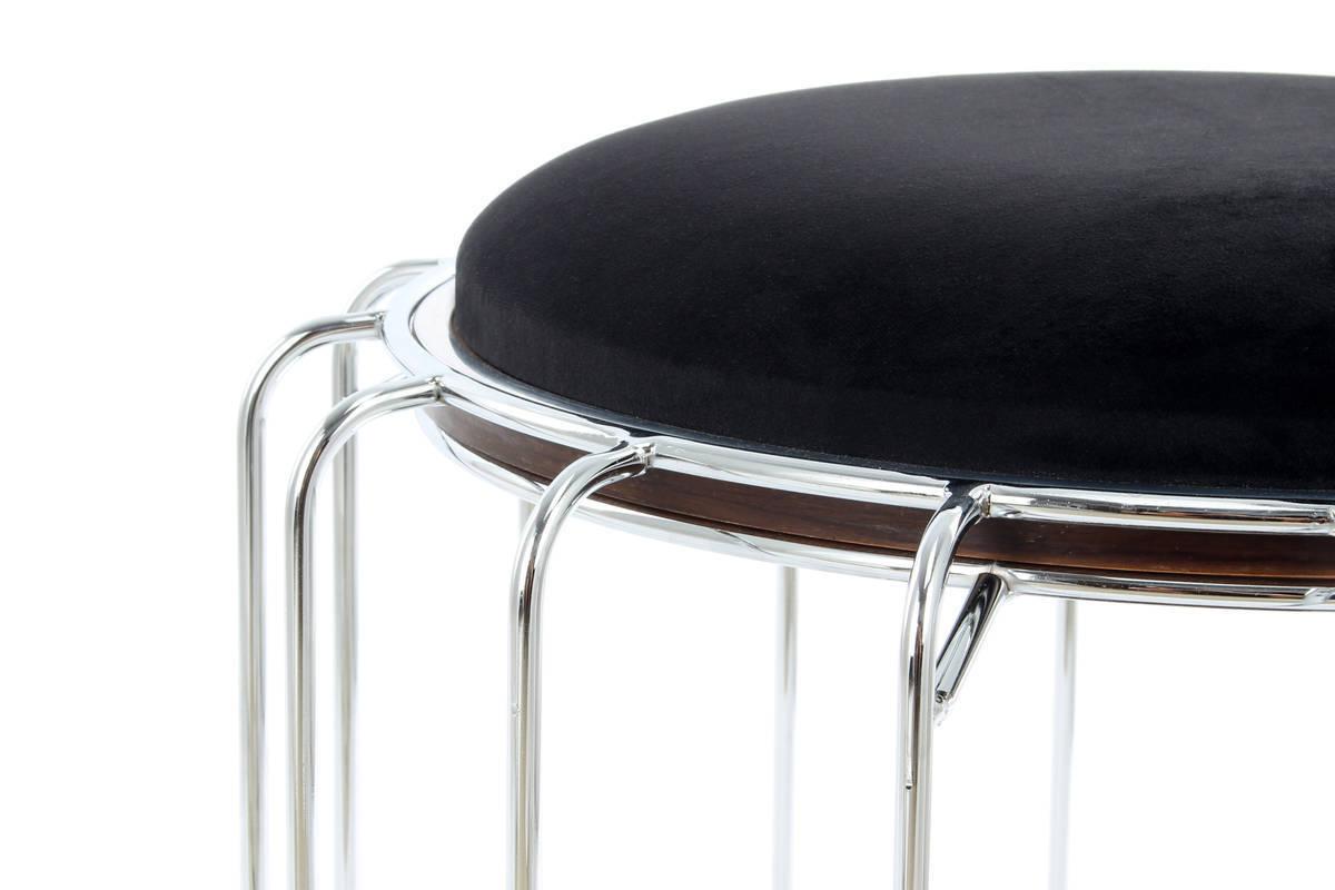 Beistelltisch/pouf 2 In 1 Comfortable Silber/schwarz - Silberfarben/Schwarz, Basics, Glas/Holzwerkstoff (50/50/45cm) - Kayoom