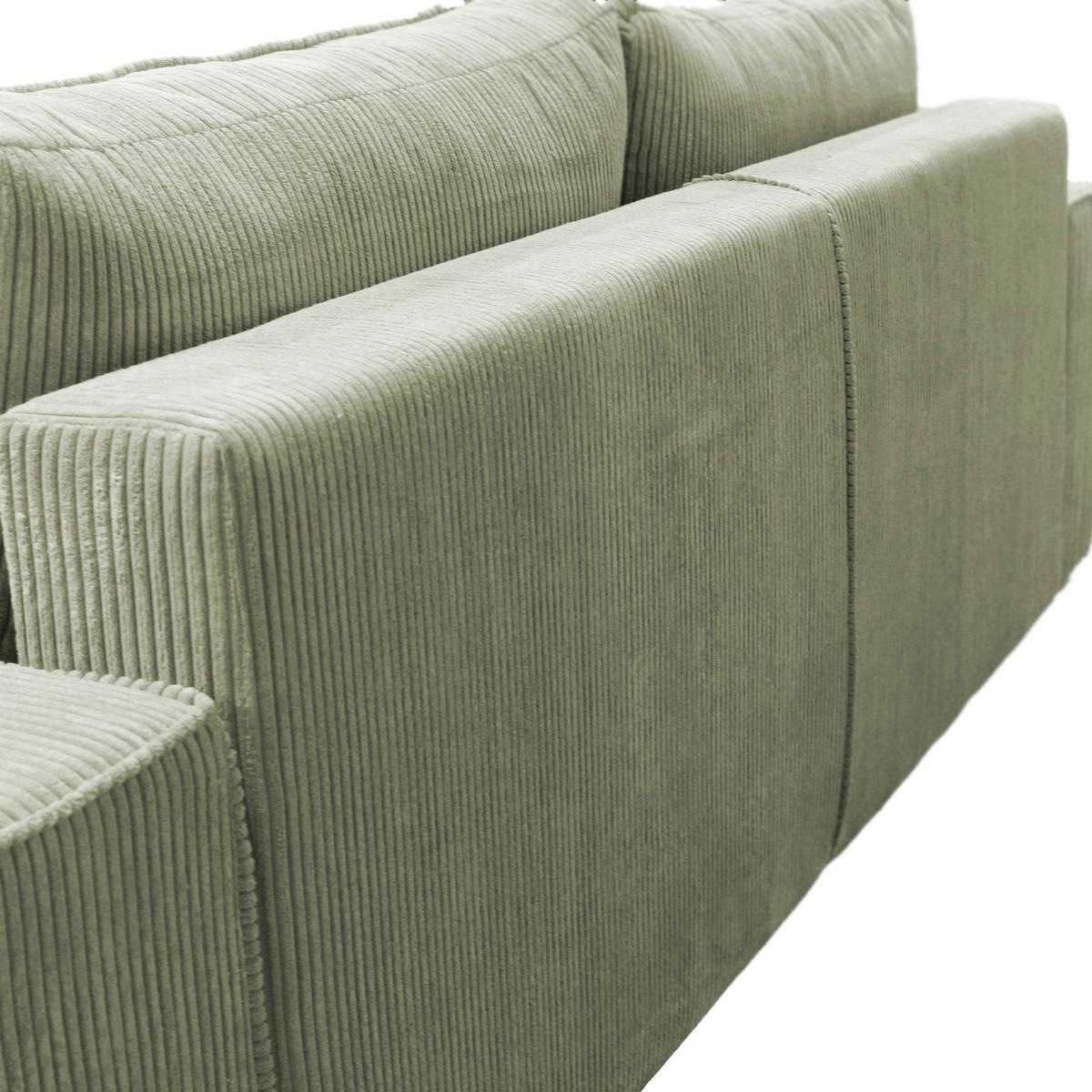 Schlafsofa Loft Hellgrün B: 255cm - Schwarz/Hellgrün, Design, Textil (255/90/97cm) - MID.YOU