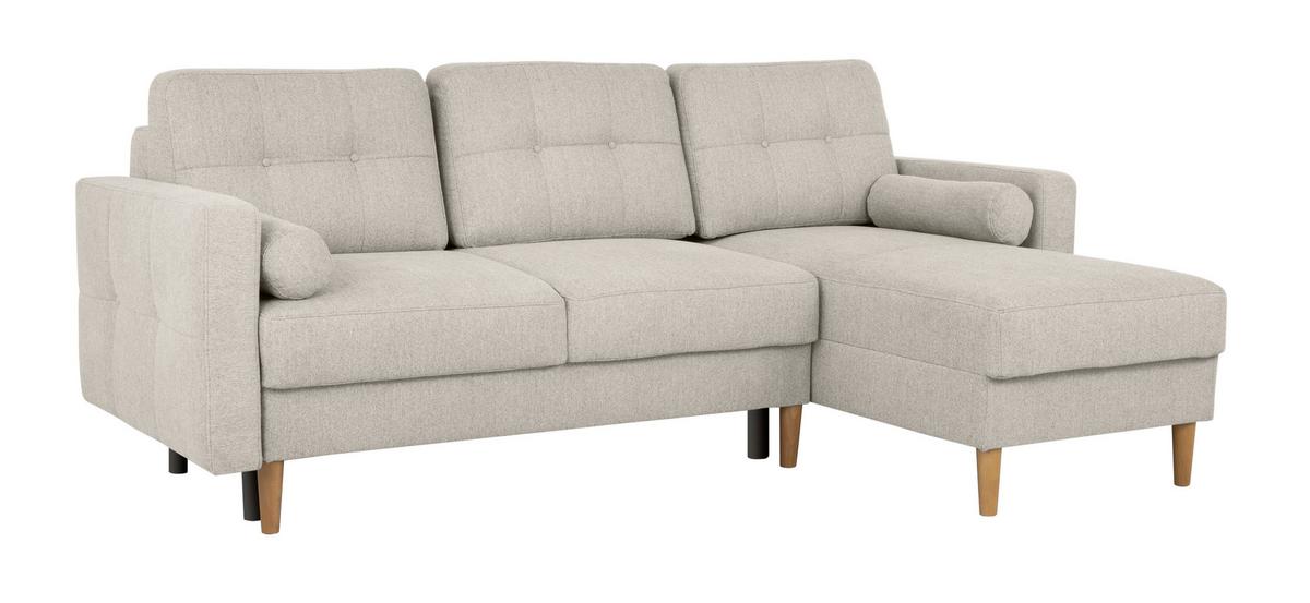 Ecksofa Noret, Beige S: 223x157 Cm - Beige/Buchefarben, Design, Textil (223/157cm) - MID.YOU