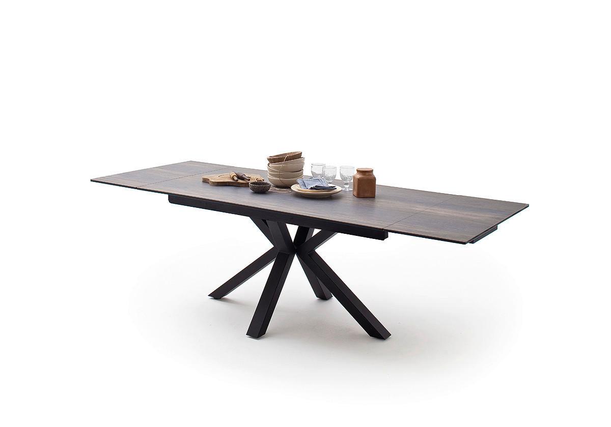 Ausziehtisch Nagano 160-240x76x90 Cm Braun - Schwarz/Braun, Trend, Keramik/Metall (160-240/76/90cm)
