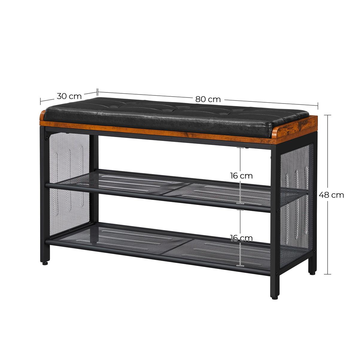 LAVICA DO PREDSIENE LBS75X - hnedá/čierna, Trend, kov/kompozitné drevo (80/48/30cm) - Boxxx