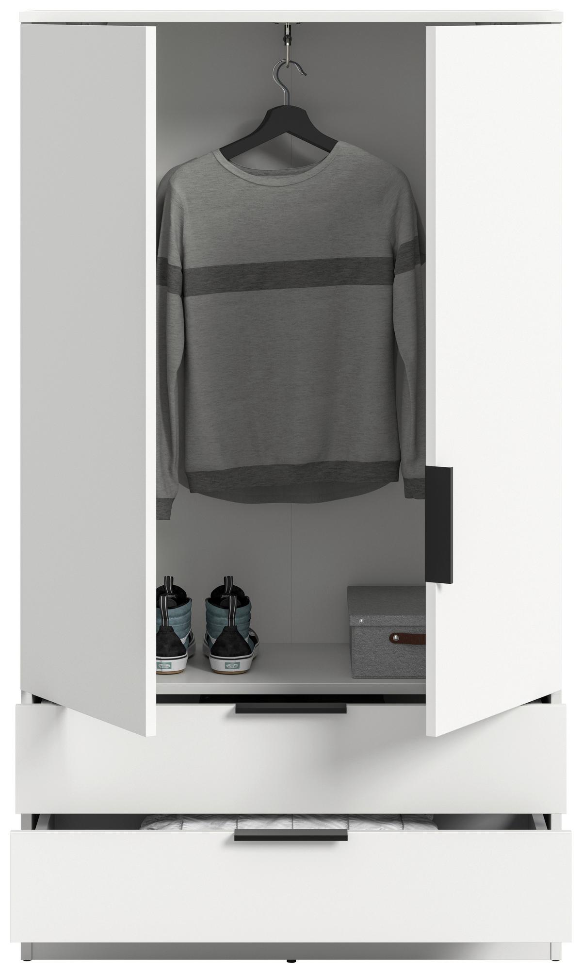 DREHTÜRENSCHRANK Kopenhagen Weiß B: 80cm - Weiß, MODERN, Holzwerkstoff (80/140/37cm) - Livetastic