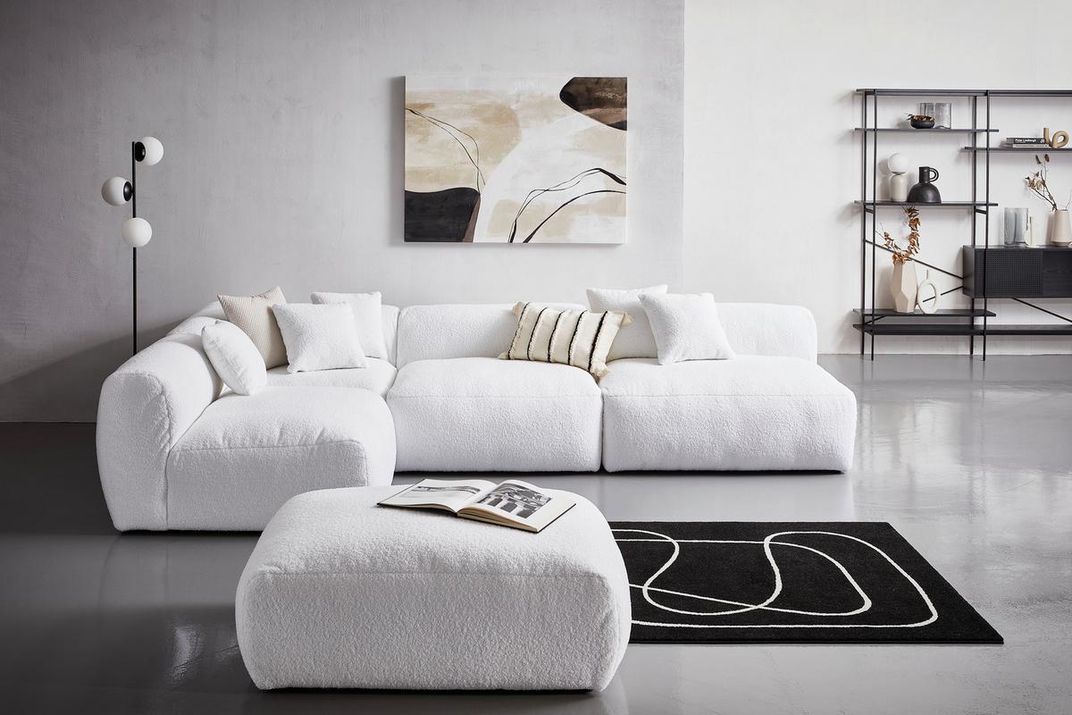 Modul Sofa Bloom B: 85 Cm Weiß - Weiß, Trend, Textil (85/70/122cm) - Livetastic