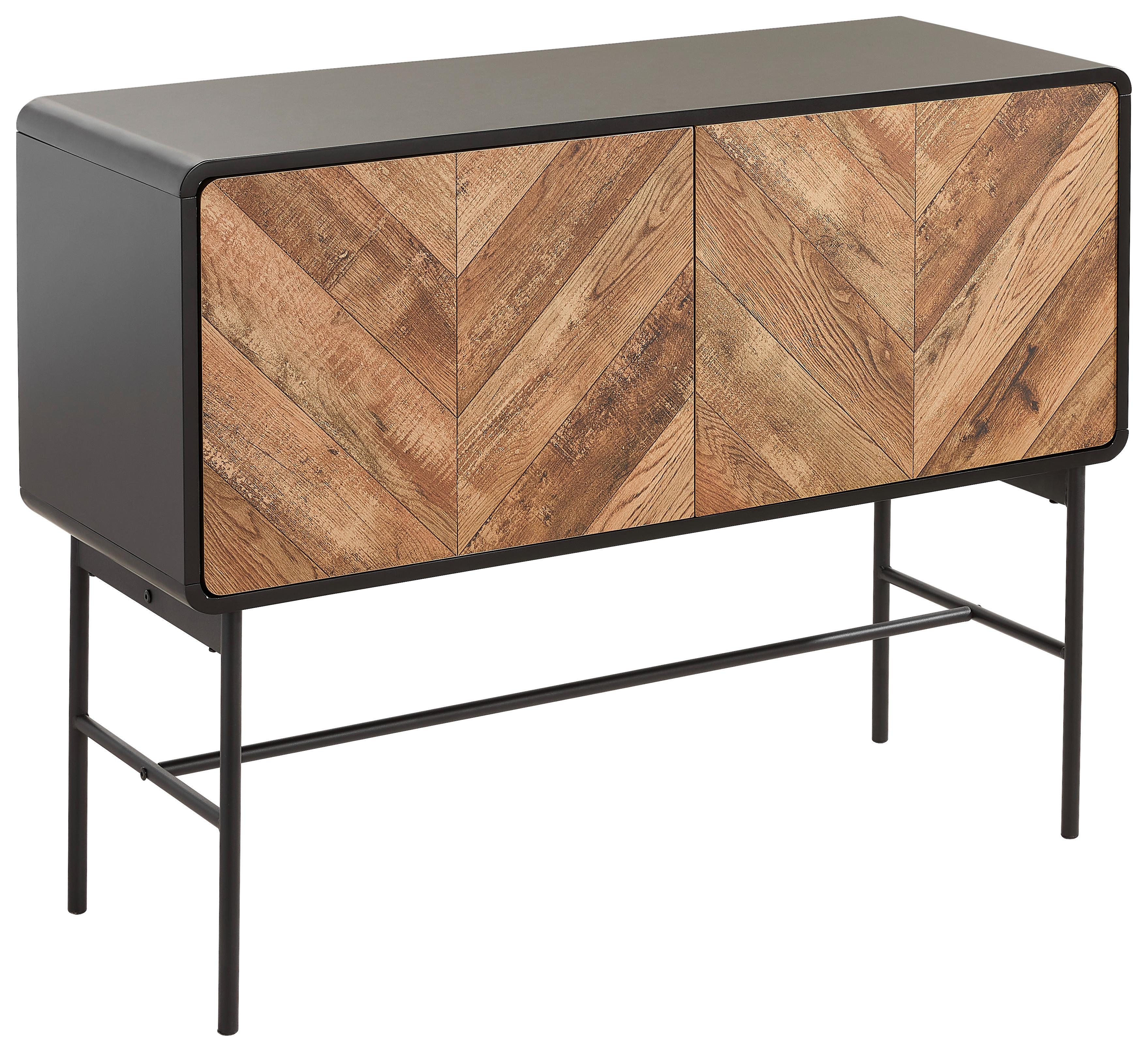 Komoda Sandy - černá/barvy dubu, Moderní, kov/kompozitní dřevo (108/82/40cm) - MID.YOU