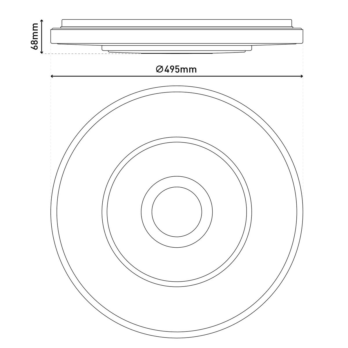 Led-deckenleuchte Memory-Funktion - Schwarz/Weiß, Design, Kunststoff/Metall (49,5/49,5/6,8cm) - Näve