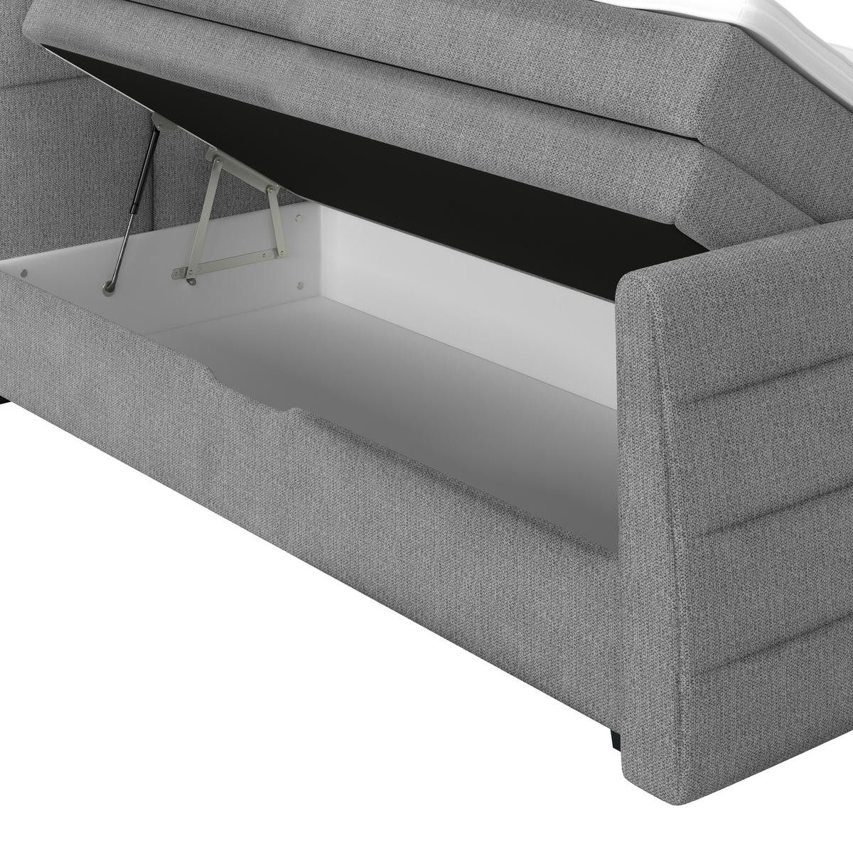 Boxspringbett Libra - Titanfarben/Schwarz, KONVENTIONELL, Textil (160/200cm)