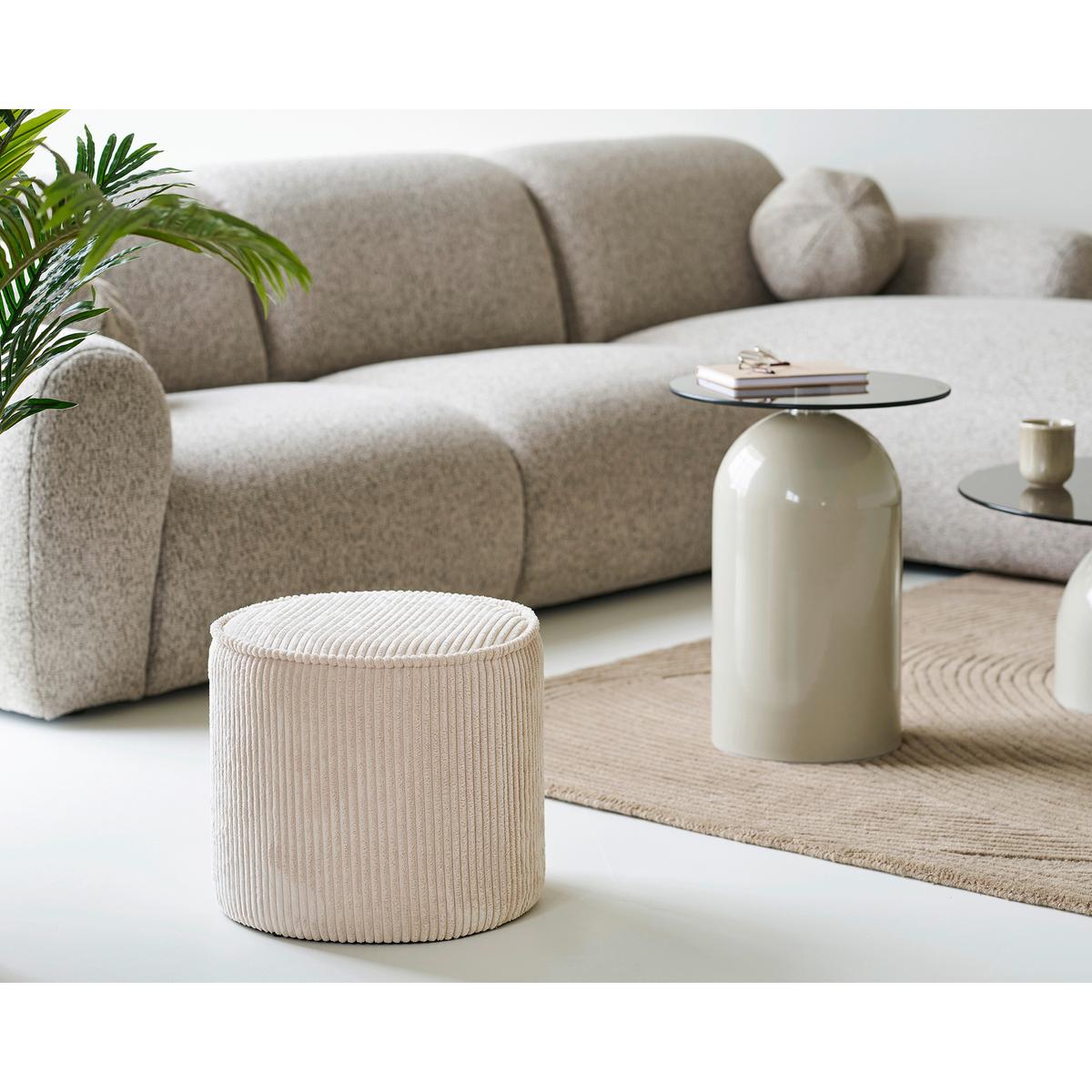POUF Taupo, Beige B: 40 cm - Beige, Design, Textil (40/35/40cm) - MID.YOU