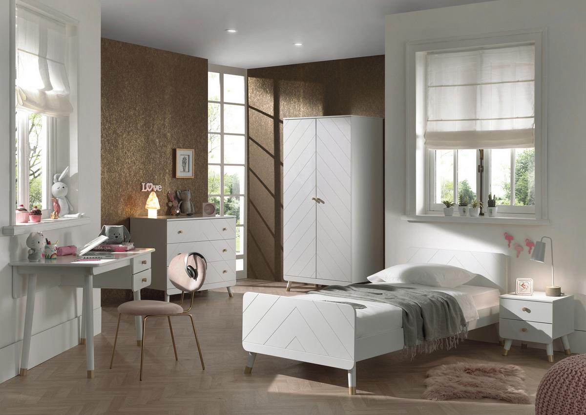 Jugendschreibtisch mit Laden B 125cm H 60cm Billy, Weiß - Weiß, MODERN, Holzwerkstoff (125/75/60cm) - Vipack