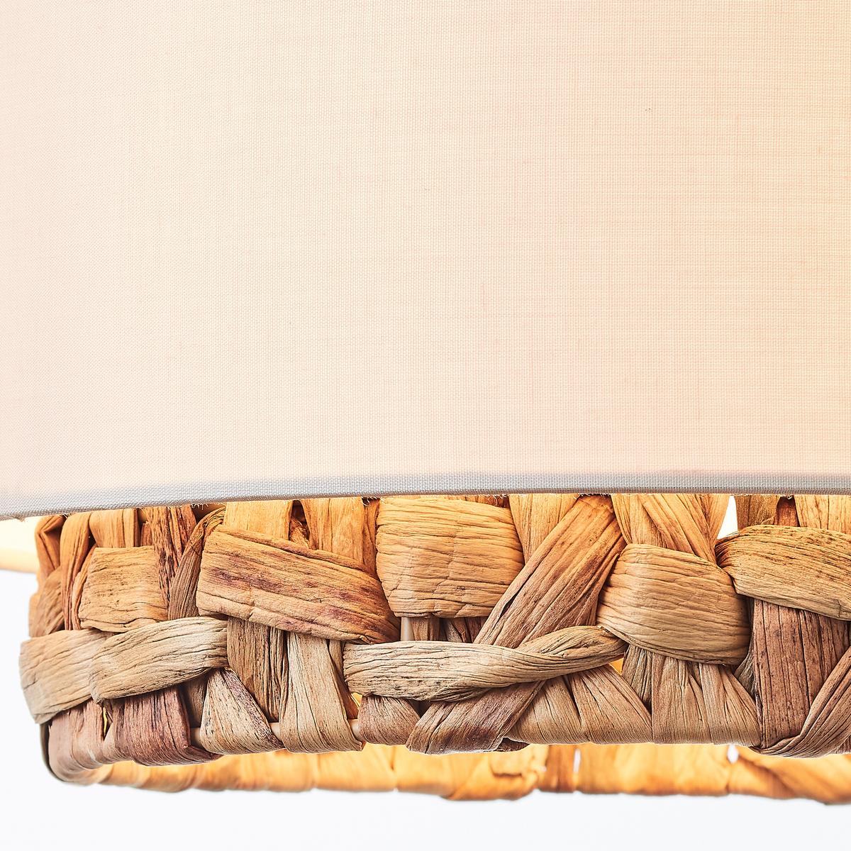 Pendelleuchte 99827/09 Waterlilly - Schwarz/Weiß, Natur, Holz/Textil (120/110/25cm) - Brilliant
