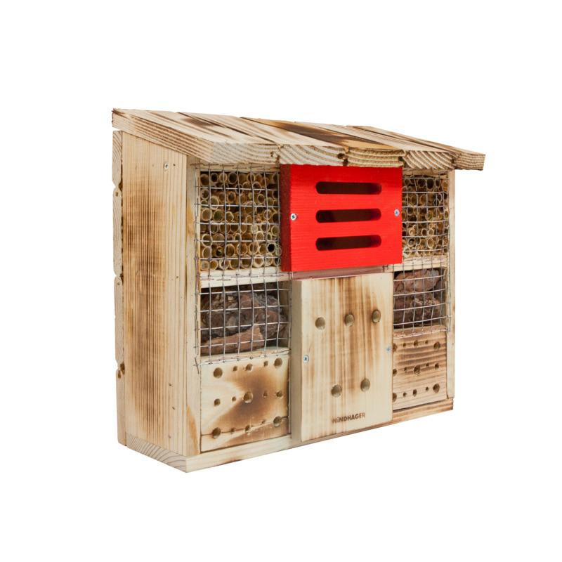 Insektenhotel Zur Linde - Rot/Naturfarben, Basics, Holz (27/30/13,5cm)
