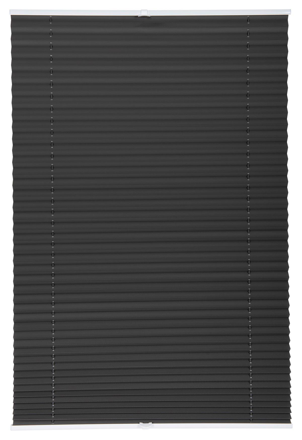 Plissee Verdunklung Anthrazit B:80 Cm, Ohne Bohren/verspannt - Anthrazit, MODERN, Textil (80/130cm) - Luca Bessoni