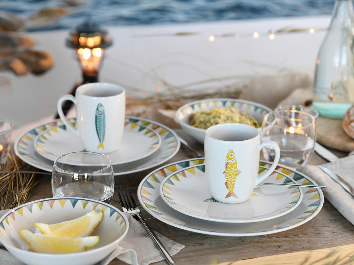 Kombiservice Sardinhas Steinzeug, 8 -Teilig. - Multicolor, Basics, Keramik - Creatable