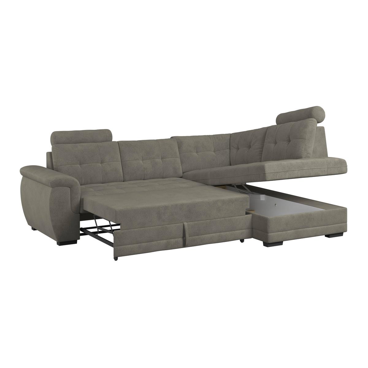Ecksofa mit Schlaffunktion Falco new Braun 251x183 cm - Schwarz/Braun, KONVENTIONELL, Textil (251/183cm) - Ondega