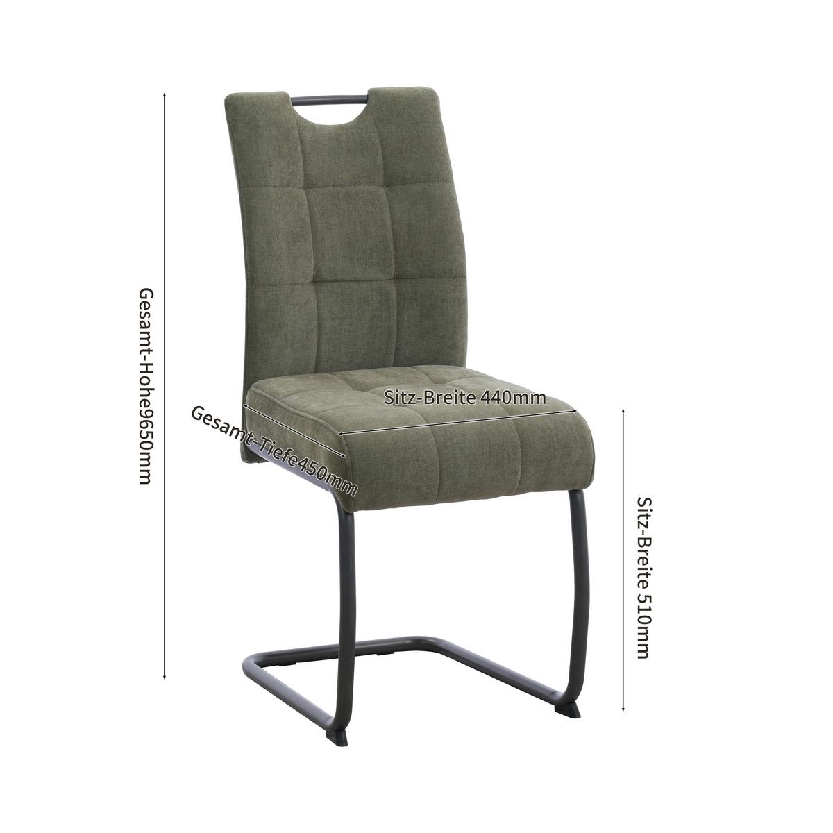 Schwingstuhl Vilnius Grau/Dunkelgrau B: 44 cm - Dunkelgrau/Grau, MODERN, Textil/Metall (44/95/61cm) - MID.YOU