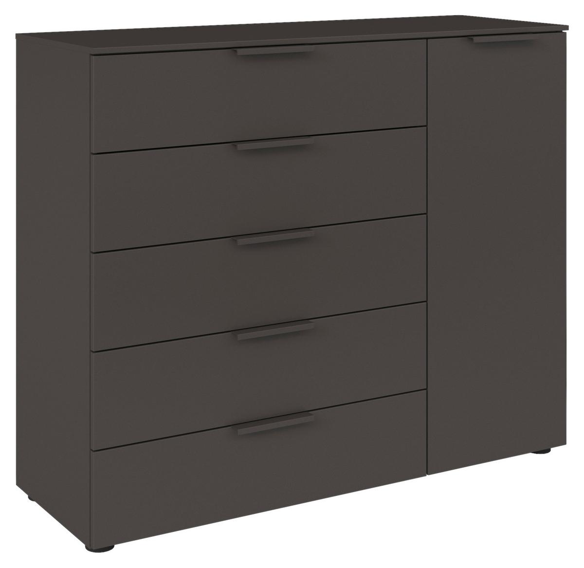 Kommode 120 Cm Flipp Graphitfarben - Schwarz/Graphitfarben, MODERN, Holzwerkstoff (120/100/42cm) - Rauch Möbel