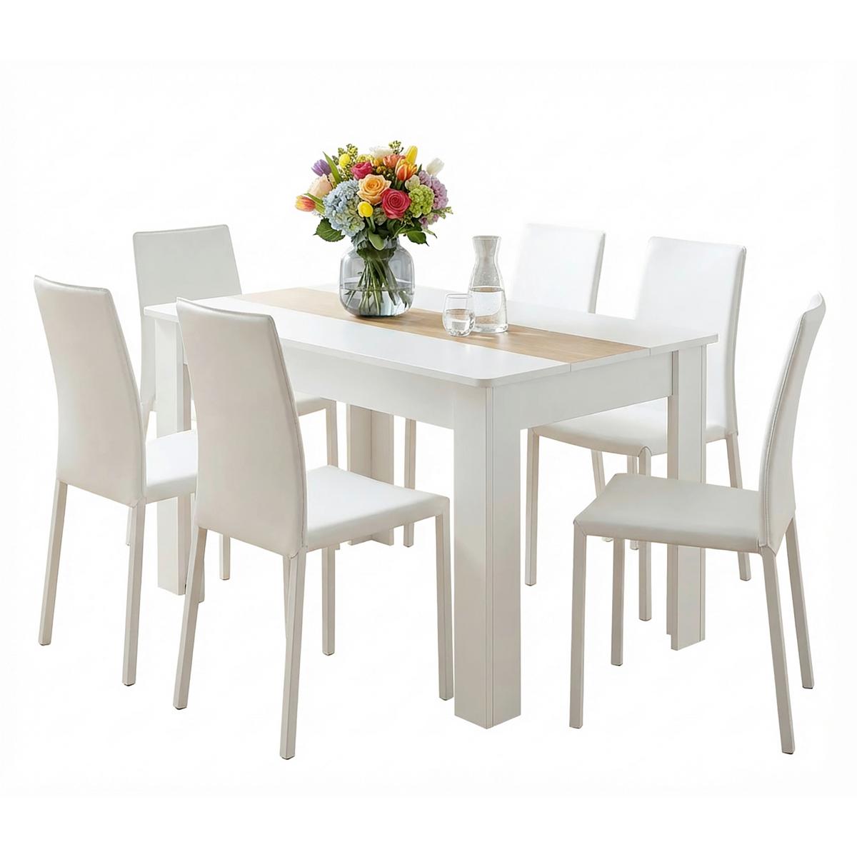 Esstisch Disalo Weiß/Honigeiche L: 140cm - Honigeiche/Weiß, MODERN, Holzwerkstoff (140/80/75cm) - MID.YOU