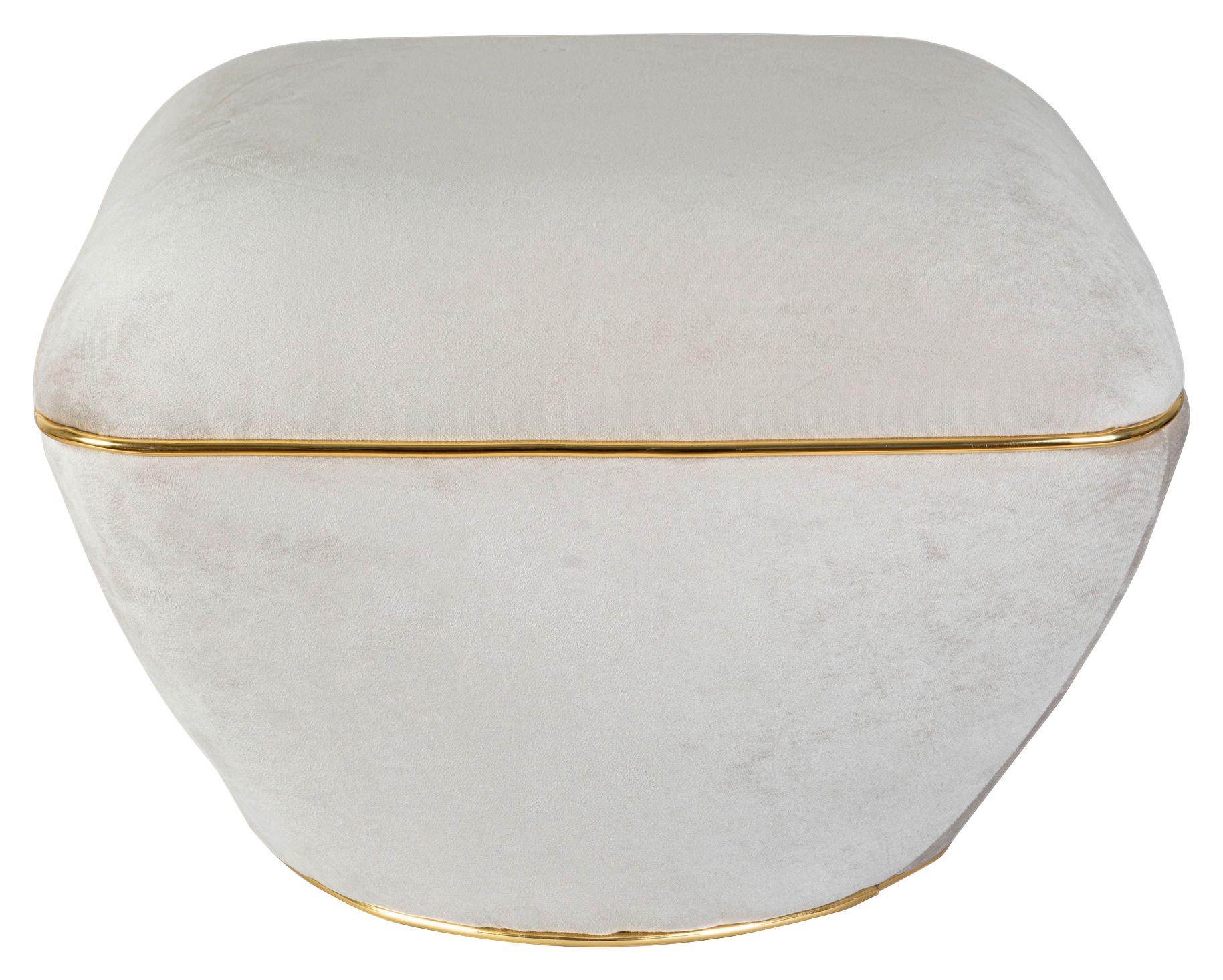 Hocker Contessa Goldfarben/taupe D: 60 Cm - Taupe/Goldfarben, Design, Textil (60/42,5cm) - Kayoom