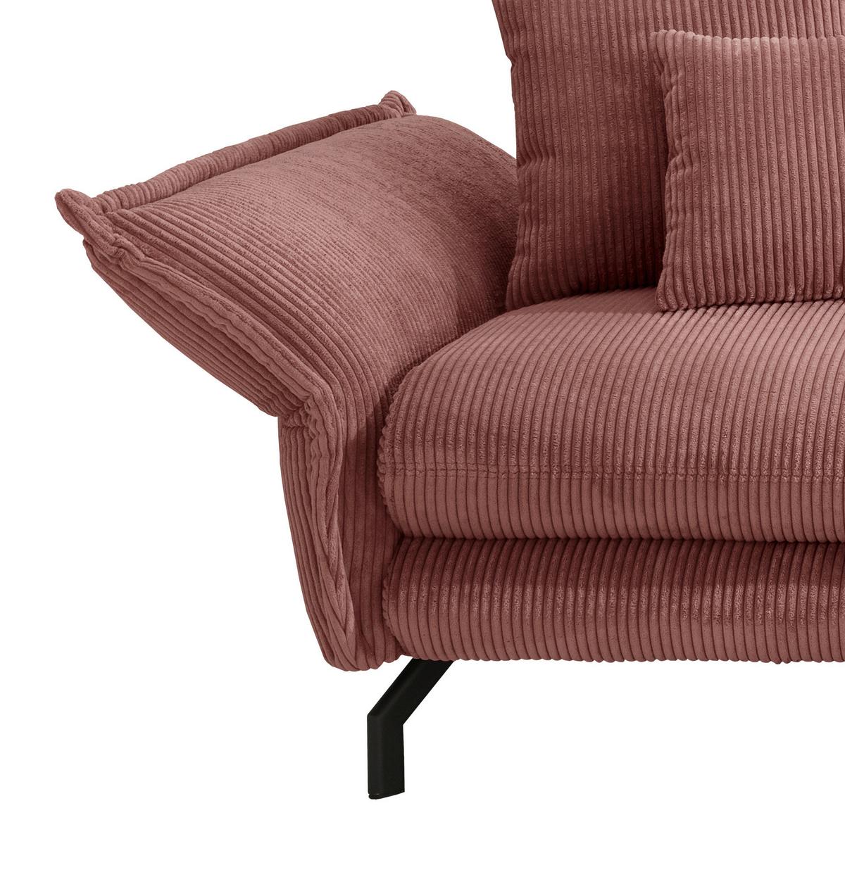Ecksofa Lava Koralle S: 255/180 Cm - Koralle/Schwarz, MODERN, Textil (255/180cm) - Livetastic