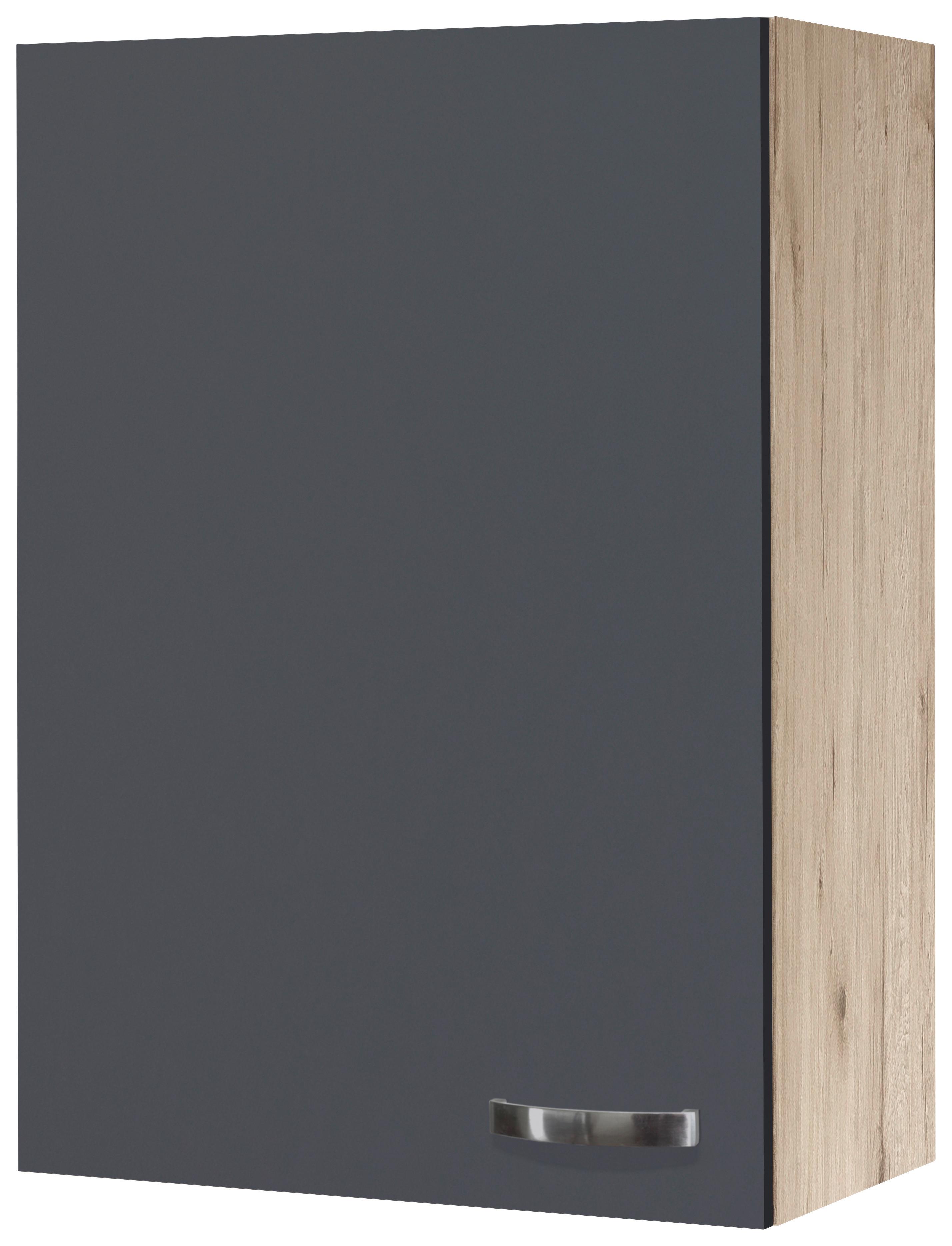 Kuchyňská horní skříňka SHADOW 60cm - dub San Remo/tmavě šedá, Moderní, kov/kompozitní dřevo (60/89/32cm)