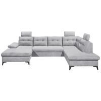 Wohnlandschaft Durban U Hellgrau U: 170/324/218 cm - Hellgrau/Schwarz, KONVENTIONELL, Textil (170/324/218cm) - MID.YOU