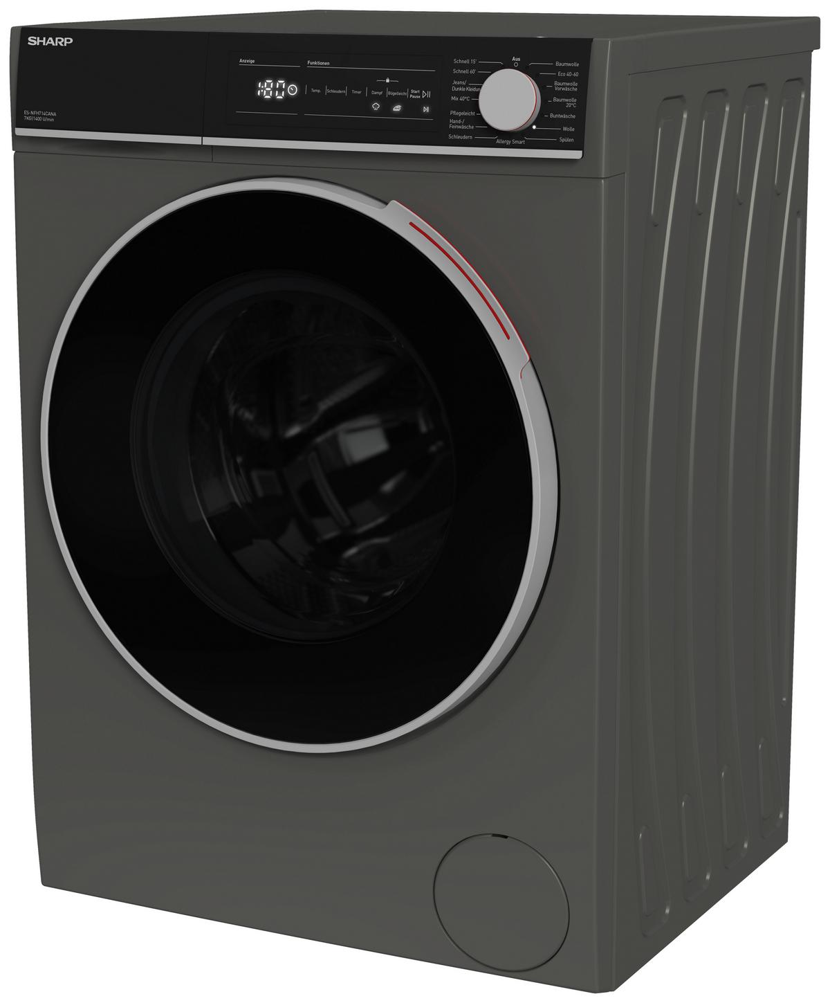 Waschmaschine Es-Nfh714cana 7 Kg 1400 U/Min - Grau, Basics (59,7/84,5/52,7cm) - Sharp